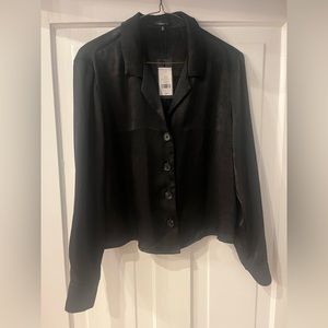 NWT Dynamite collared faux satin blouse